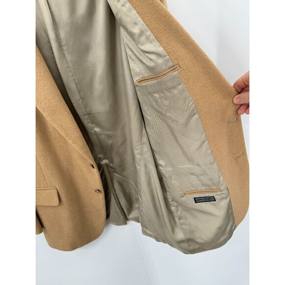 CLUB ROOM Vintage 100% Camel Hair Tan 2 Button Blazer Jacket Size 44L Long - Picture 6 of 8